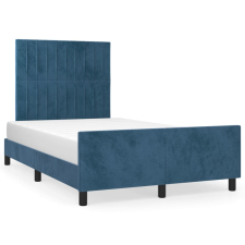 vidaXL sötétkék bársony ágykeret fejtámlával 120 x 200 cm (3125871) ágy és ágykellék