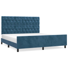 vidaXL sötétkék bársony ágykeret fejtámlával 160 x 200 cm (3125950) ágy és ágykellék