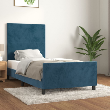 vidaXL sötétkék bársony ágykeret fejtámlával 90x200 cm ágy és ágykellék