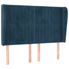 vidaXL sötétkék bársony fejtámla szárnyakkal 147 x 23 x 118/128 cm (3118246) ágy és ágykellék