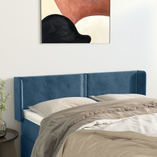 vidaXL sötétkék bársony fejtámla szárnyakkal 147x16x78/88 cm ágy és ágykellék