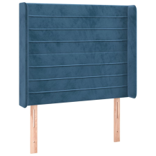 vidaXL sötétkék bársony fejtámla szárnyakkal 203x23x118/128 cm (3119766) ágy és ágykellék