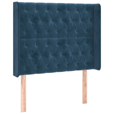vidaXL sötétkék bársony fejtámla szárnyakkal 203x23x118/128 cm (3119962) ágy és ágykellék