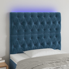 vidaXL sötétkék bársony LED-es fejtámla 100x7x118/128 cm ágy és ágykellék