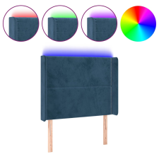 vidaXL sötétkék bársony LED-es fejtámla 103x16x118/128 cm (3123954) ágy és ágykellék