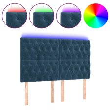 vidaXL sötétkék bársony LED-es fejtámla 144x7x118/128 cm (3122812) ágy és ágykellék
