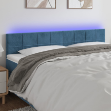 vidaXL sötétkék bársony LED-es fejtámla 160x5x78/88 cm ágy és ágykellék