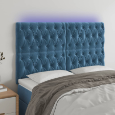 vidaXL sötétkék bársony LED-es fejtámla 160x7x118/128 cm ágy és ágykellék