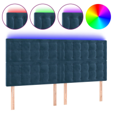 vidaXL sötétkék bársony LED-es fejtámla 180x5x118/128 cm (3122922) ágy és ágykellék