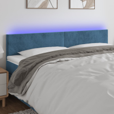 vidaXL sötétkék bársony LED-es fejtámla 200x5x78/88 cm ágy és ágykellék