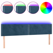vidaXL sötétkék bársony LED-es fejtámla 200x5x78/88 cm (3121542) ágy és ágykellék