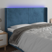 vidaXL sötétkék bársony LED-es fejtámla 203x16x118/128 cm ágy és ágykellék