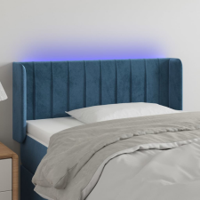 vidaXL sötétkék bársony LED-es fejtámla 83 x 16 x 78/88 cm ágy és ágykellék