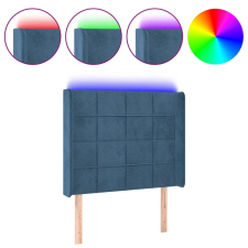 vidaXL sötétkék bársony LED-es fejtámla 93x16x118/128 cm (3124088) ágy és ágykellék