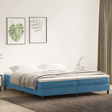 vidaXL sötétkék bársony rugós ágy matrac nélkül 200x210 cm ágy és ágykellék