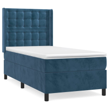 vidaXL sötétkék bársony rugós ágy matraccal 100 x 200 cm (3132907) ágy és ágykellék