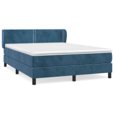 vidaXL sötétkék bársony rugós ágy matraccal 140x190 cm ágy és ágykellék