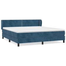 vidaXL sötétkék bársony rugós ágy matraccal 160x200 cm ágy és ágykellék