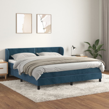 vidaXL sötétkék bársony rugós ágy matraccal 180x200 cm ágy és ágykellék