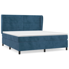 vidaXL sötétkék bársony rugós ágy matraccal 180x200 cm (3129289) ágy és ágykellék