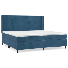 vidaXL sötétkék bársony rugós ágy matraccal 200x200 cm (3129115) ágy és ágykellék