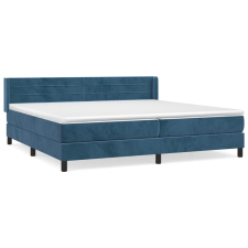 vidaXL sötétkék bársony rugós ágy matraccal 200x200 cm (3131043) ágy és ágykellék