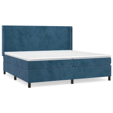 vidaXL sötétkék bársony rugós ágy matraccal 200x200 cm (3132583) ágy és ágykellék