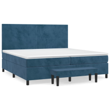 vidaXL sötétkék bársony rugós ágy matraccal 200x200 cm (3137747) ágy és ágykellék