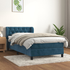 vidaXL sötétkék bársony rugós ágy matraccal 80 x 200 cm ágy és ágykellék