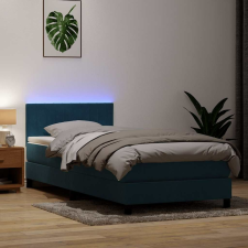 vidaXL sötétkék bársony rugós ágy matraccal 80x220 cm ágy és ágykellék