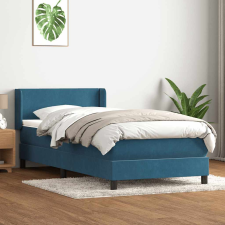 vidaXL sötétkék bársony rugós ágy matraccal 80x220 cm ágy és ágykellék