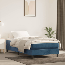 vidaXL sötétkék bársony rugós ágy matraccal 90 x 200 cm ágy és ágykellék