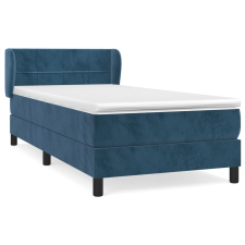 vidaXL sötétkék bársony rugós ágy matraccal 90 x 200 cm (3127473) ágy és ágykellék