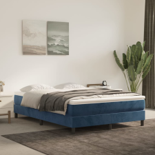 vidaXL sötétkék bársony rugós ágykeret 140x200 cm ágy és ágykellék