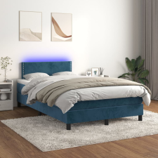 vidaXL sötétkék bársony rugós és LED-es ágy matraccal 120x200 cm ágy és ágykellék