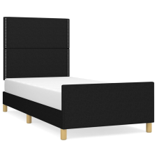 vidaXL sötéts szövet ágykeret fejtámlával 100 x 200 cm (3124954) ágy és ágykellék