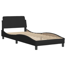 vidaXL sötéts szövet ágykeret fejtámlával 90 x 190 cm (373087) ágy és ágykellék