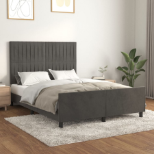 vidaXL sötétszürke bársony ágykeret fejtámlával 140 x 200 cm ágy és ágykellék