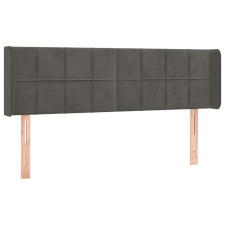 vidaXL sötétszürke bársony fejtámla szárnyakkal 147x16x78/88 cm (3118817) ágy és ágykellék