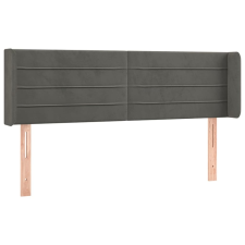 vidaXL sötétszürke bársony fejtámla szárnyakkal 147x16x78/88 cm (3118957) ágy és ágykellék
