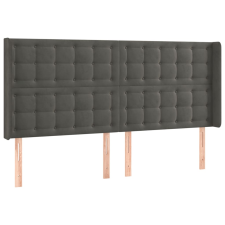 vidaXL sötétszürke bársony fejtámla szárnyakkal 163x16x118/128 cm (3120069) ágy és ágykellék