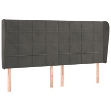 vidaXL sötétszürke bársony fejtámla szárnyakkal 183x23x118/128 cm (3118017) ágy és ágykellék