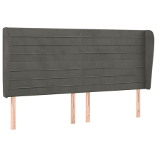 vidaXL sötétszürke bársony fejtámla szárnyakkal 183x23x118/128 cm (3118157) ágy és ágykellék