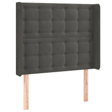 vidaXL sötétszürke bársony fejtámla szárnyakkal 93x16x118/128 cm (3120051) ágy és ágykellék