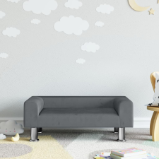 vidaXL Sötétszürke bársony gyerekkanapé 70 x 45 x 26,5 cm gyermekbútor