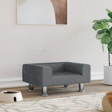 vidaXL sötétszürke bársony kutyaágy 50 x 40 x 26,5 cm szállítóbox, fekhely kutyáknak