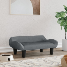 vidaXL sötétszürke bársony kutyaágy 70 x 40 x 24 cm szállítóbox, fekhely kutyáknak