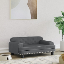 vidaXL Sötétszürke bársony kutyaágy 70 x 45 x 30 cm szállítóbox, fekhely kutyáknak
