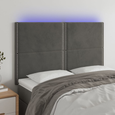 vidaXL sötétszürke bársony LED-es fejtámla 144x5x118/128 cm ágy és ágykellék