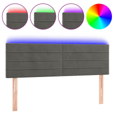 vidaXL sötétszürke bársony LED-es fejtámla 144x5x78/88 cm (3121801) ágy és ágykellék